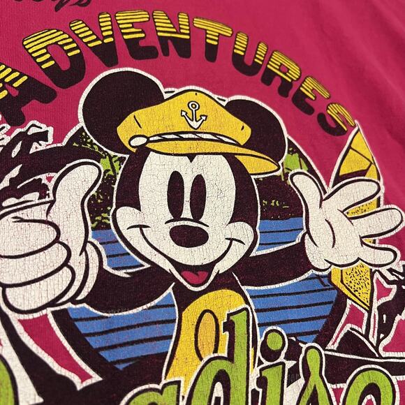 Vintage Mickey & Co Shirt Mens XL Adventures Paradise Sea Disney Made USA 90s - Picture 3 of 8